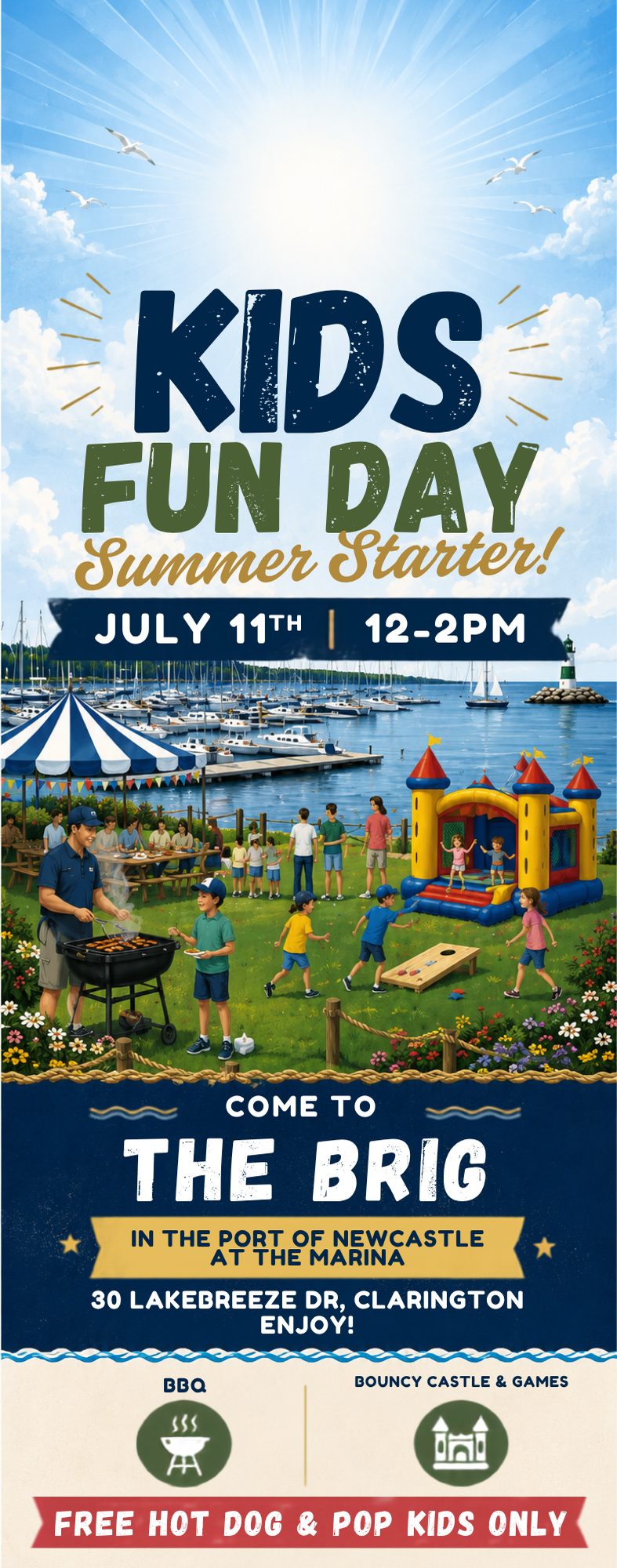 Kids Fun Day Summer Starter BBQ Port of Newcastle July 11 The Brig